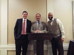 In Picture from L to R: Christopher Wagner (President of Arbors Management Inc.), Kevin Schifino (Assistant Director of Triangle Tech), Kendall Thomas (Acting School Director of Triangle Tech)
