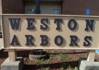 Weston Arbors Sign board