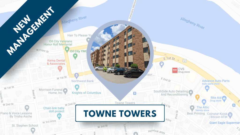Arbors Management, Inc. Gains Management of Towne Towers in Oil City, PA