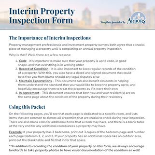 Property inspection form